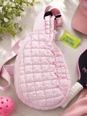 NWT Pickle O' Joe Quilted Sling Pickleball Bag Blush Pink Puffer Crossbody